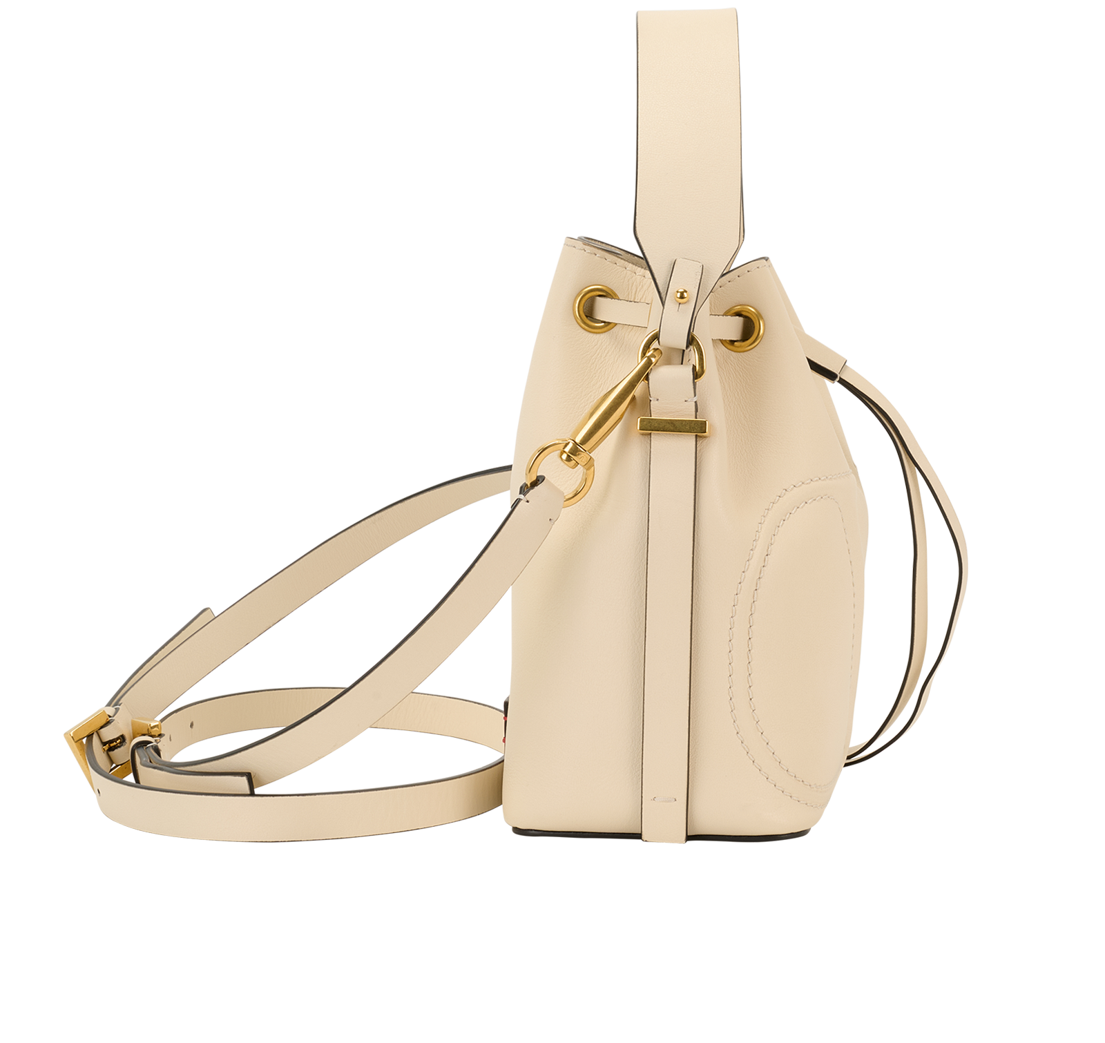 Bucket Bag, &pound;795, Handbags, Cream, Leather, Side view